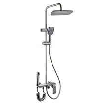 Chuveiro Inteligente SH-3324 com 2 Chuveiros de Mão / Coluna de Chuveiro Redonda - Cold/Hot Gray