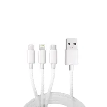 Cabo 3X1 Ecopower EP-6051 / USB A Tipo C - V8 - iPhone