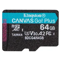 Cartão de Memória Micro SD Kingston Canvas Go Plus 64GB 170MBS - SDCG4/64G