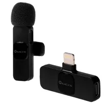 Microfone Sem Fio para Smartphone Mox MO-MIC22 com Lightning - Preto