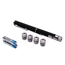 Apresentador Ponteiro de Visão Laser Caneta Laser Pointer Verde Lanterna com 5 Pontas / 2 Pilhas Inclusas ZLZ202010 - Preto