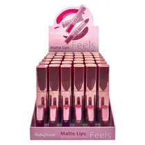 Batom Líquido Ruby Rose Matte Duo Lips Feels HB-8608-5 - 36 Unidades