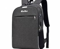 Mochila Kolke KVM-338 c/ Cadeado Cinza Escuro/Preta