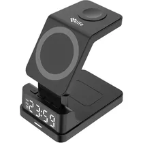 Base de Carga Magnética 4LIFE FLWXC89 4 Em 1 Sem Fio 15 W - Preto