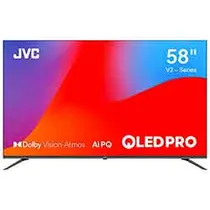 TV Smart Qled Pro 58" JVC LT-58KM858 4K Uhd/ HDMI/ USB/ Wifi/ BT/ Isdb-T/ Lan/ Audio/ Google TV/ Bivolt Preto