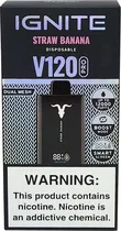 Vape Descartável Ignite V120 Pro Straw Banana 12000 Puffs Dual Mesh Black