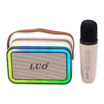 Mini Speaker / Caixa de Som Portátil Luo LU-3171 com Microfone / Bluetooth / Aux / USB / TF / Recarregavel - Bege