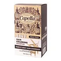 Shampoo Colorante Capella 3 Em 1 - 30ML - Caixa com 10 Sachês - Brown Black