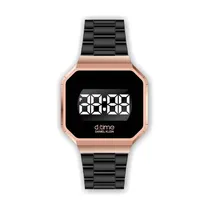Relógio Digital Unissex Daniel Klein D:Time DK.1.12409-5 - Preto e Rosa Ouro